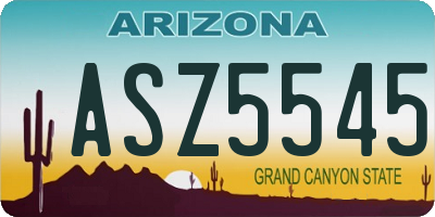AZ license plate ASZ5545
