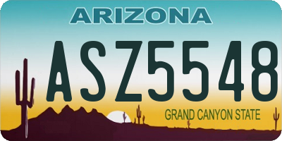 AZ license plate ASZ5548