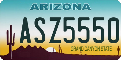 AZ license plate ASZ5550
