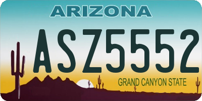 AZ license plate ASZ5552