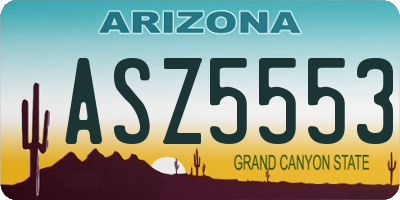 AZ license plate ASZ5553