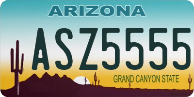 AZ license plate ASZ5555
