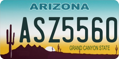 AZ license plate ASZ5560