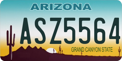 AZ license plate ASZ5564