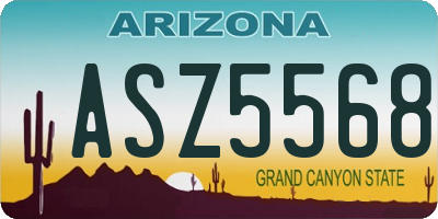 AZ license plate ASZ5568