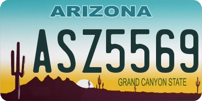 AZ license plate ASZ5569