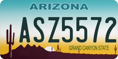 AZ license plate ASZ5572