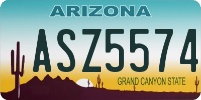 AZ license plate ASZ5574
