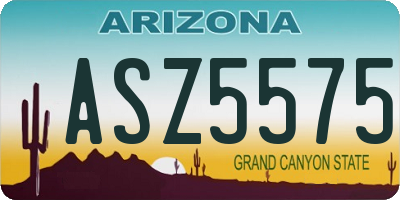 AZ license plate ASZ5575