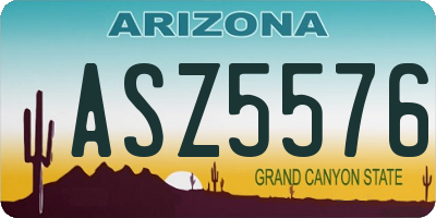 AZ license plate ASZ5576