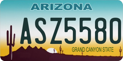 AZ license plate ASZ5580