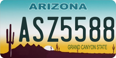 AZ license plate ASZ5588