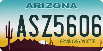 AZ license plate ASZ5606