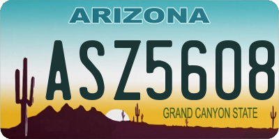 AZ license plate ASZ5608