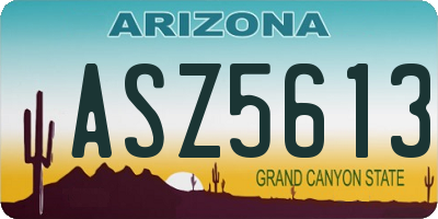 AZ license plate ASZ5613
