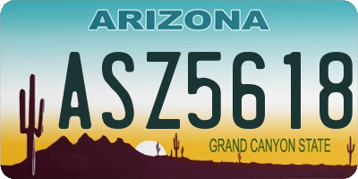 AZ license plate ASZ5618