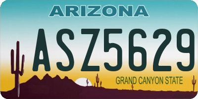 AZ license plate ASZ5629