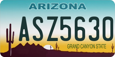 AZ license plate ASZ5630