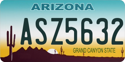 AZ license plate ASZ5632