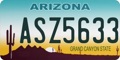 AZ license plate ASZ5633