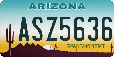 AZ license plate ASZ5636