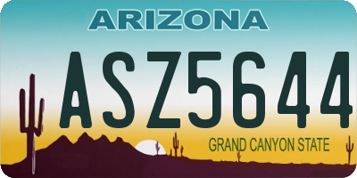 AZ license plate ASZ5644