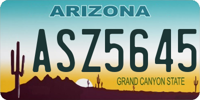 AZ license plate ASZ5645