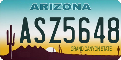 AZ license plate ASZ5648