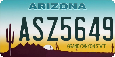 AZ license plate ASZ5649