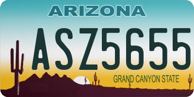 AZ license plate ASZ5655
