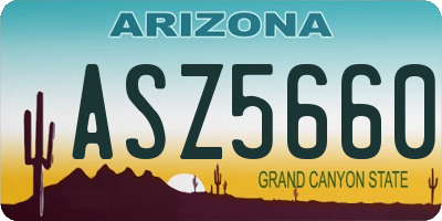 AZ license plate ASZ5660