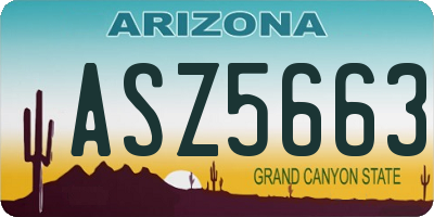 AZ license plate ASZ5663