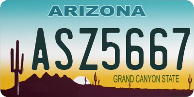 AZ license plate ASZ5667