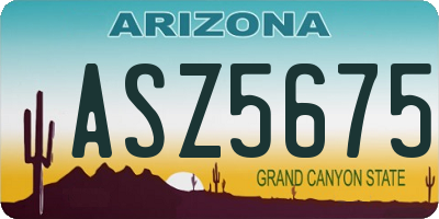 AZ license plate ASZ5675