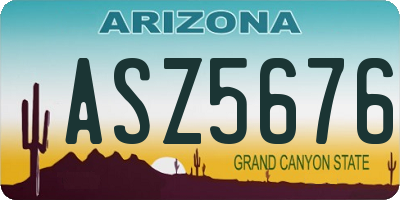 AZ license plate ASZ5676