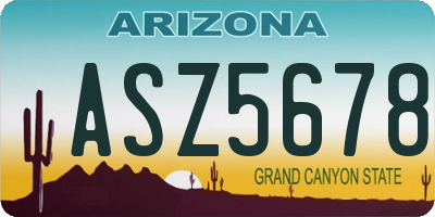AZ license plate ASZ5678