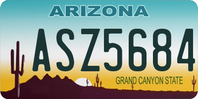 AZ license plate ASZ5684