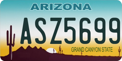 AZ license plate ASZ5699