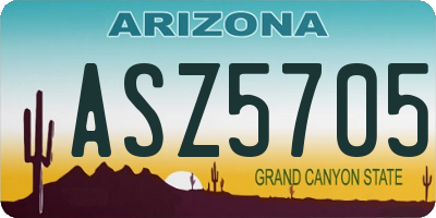 AZ license plate ASZ5705