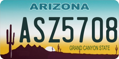 AZ license plate ASZ5708