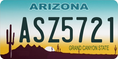 AZ license plate ASZ5721