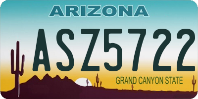 AZ license plate ASZ5722