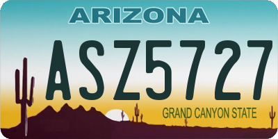 AZ license plate ASZ5727