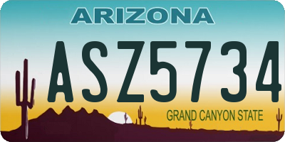 AZ license plate ASZ5734