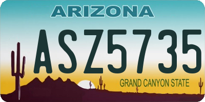 AZ license plate ASZ5735
