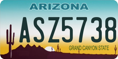 AZ license plate ASZ5738