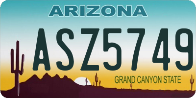 AZ license plate ASZ5749