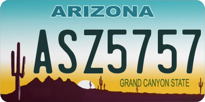 AZ license plate ASZ5757