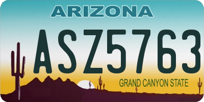 AZ license plate ASZ5763