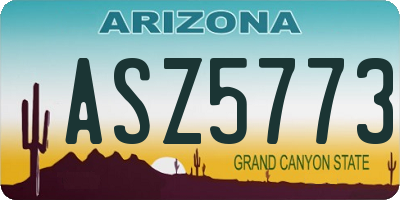 AZ license plate ASZ5773